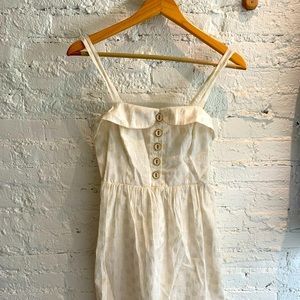 Maeve white/gold polka dot dress